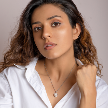 Kriti Sanon Silver Pearl Pendant with Link Chain