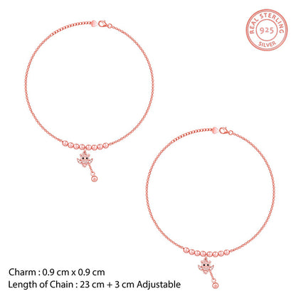 Rose Gold Chumbak Owl Anklet