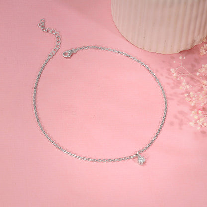 Silver Glow Linked Chain Anklet