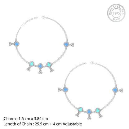 Silver Vibrant Beauty Anklet