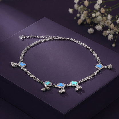 Silver Vibrant Beauty Anklet