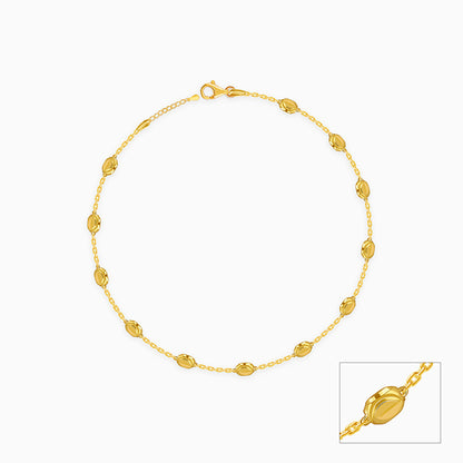 Golden Pear Beads Anklet