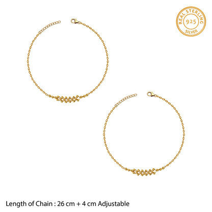 Golden Stream Bead Anklet