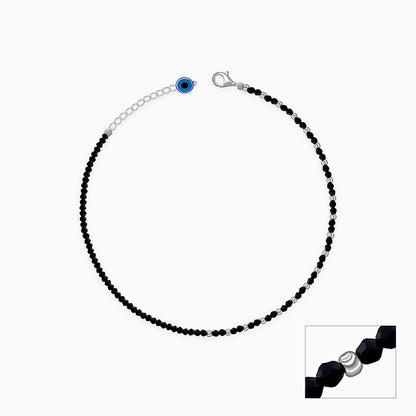 Silver Obsidian Nazariya Anklet