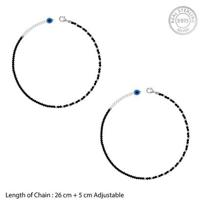 Silver Obsidian Nazariya Anklet