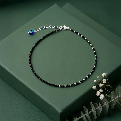 Silver Obsidian Nazariya Anklet