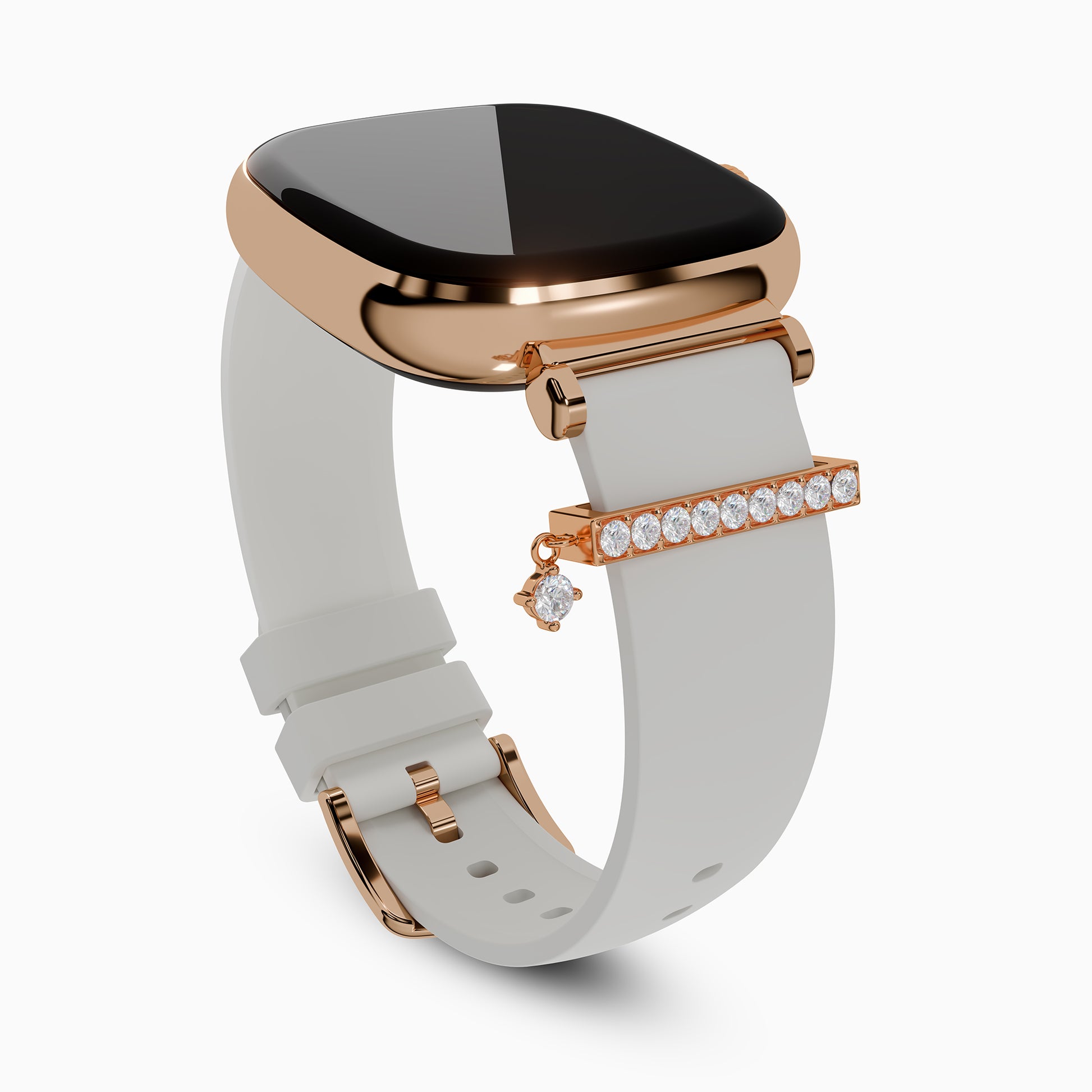 GIVA X boAt Chrome Ivory Watch with Rose Gold Elowen Charm