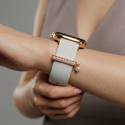 GIVA X boAt Chrome Ivory Watch with Rose Gold Elowen Charm