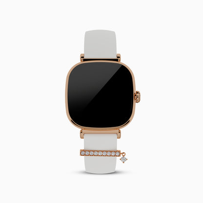 GIVA X boAt Chrome Ivory Watch with Rose Gold Elowen Charm