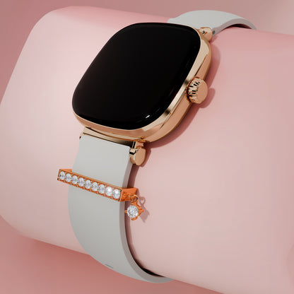 GIVA X boAt Chrome Ivory Watch with Rose Gold Elowen Charm