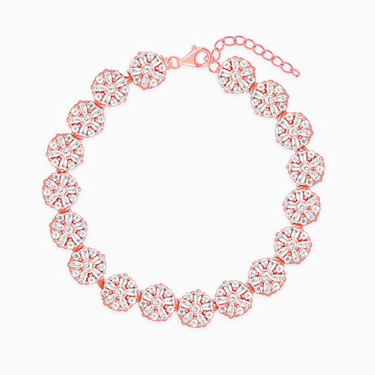 Rose Gold Studded Flower Bracelet