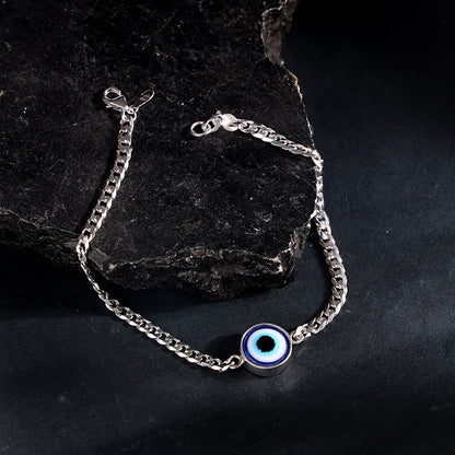Silver Evil Eye Style Bracelet For Him
