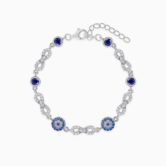 Silver Infinity Evil Eye Bracelet - silver bracelet for mom