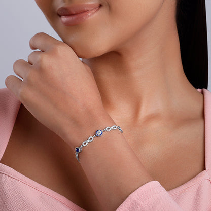 Silver Infinity Evil Eye Bracelet