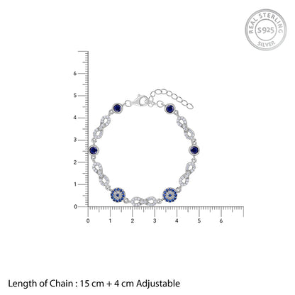 Silver Infinity Evil Eye Bracelet