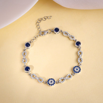 Silver Infinity Evil Eye Bracelet