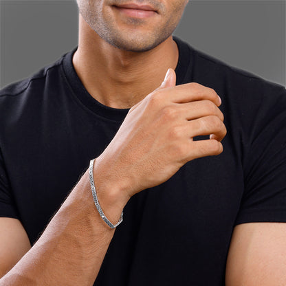 Silver Lattice Bracelet For Him