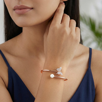Rose Gold Pretty Flutter Cuff Bracelet