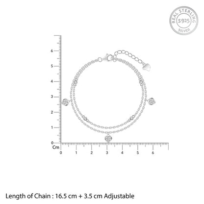 Kriti Sanon Silver Zircon Heart Charm Bracelet
