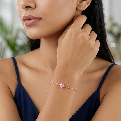 Rose Gold Pinky Heart Bracelet