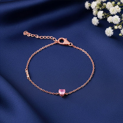 Rose Gold Pinky Heart Bracelet