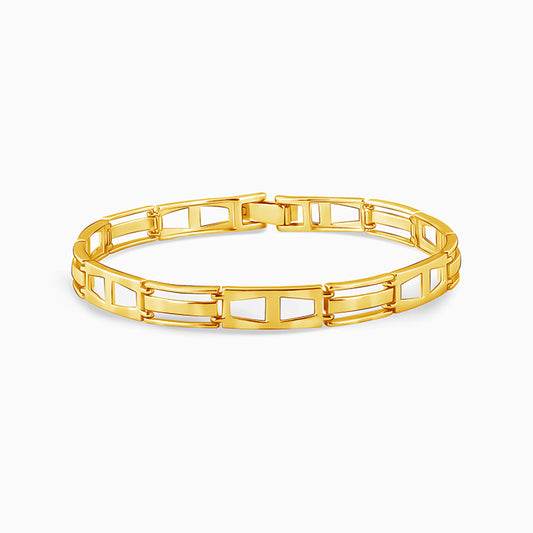 Golden Jazzy Link Bracelet For Him