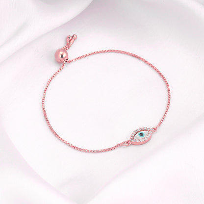 Rose Gold Evil Eye Bracelet