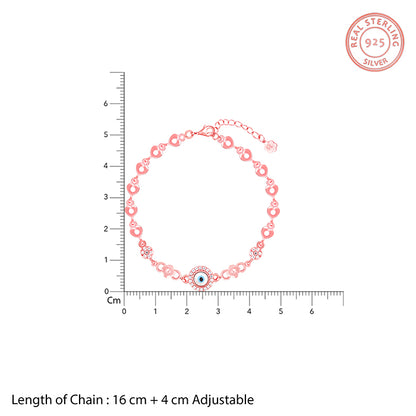 Rose Gold Zircon Evil Eye Bling Bracelet