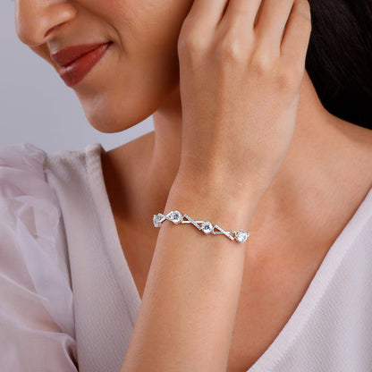 Kriti Sanon Silver Zircon Excess Bracelet