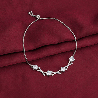 Kriti Sanon Silver Zircon Excess Bracelet