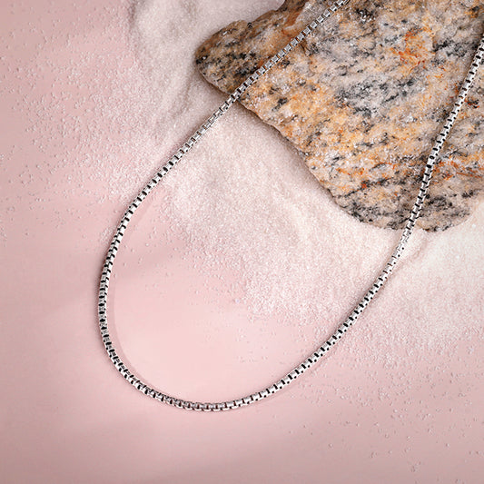 Oxidised Silver Box Chain For Him