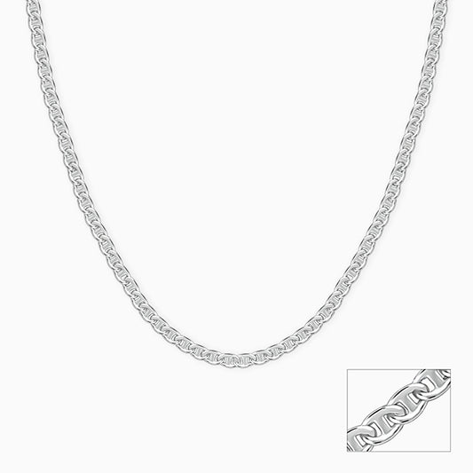 Silver Classic Curb Chain For Him
