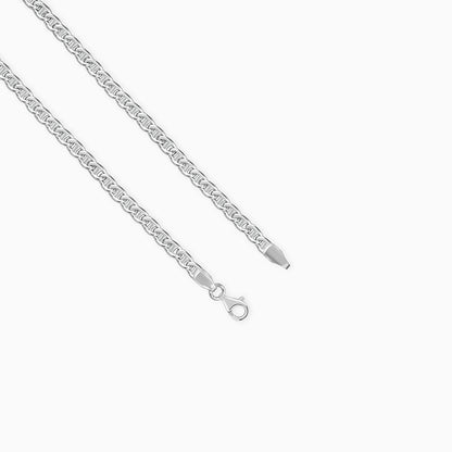 Silver Classic Curb Chain For Him