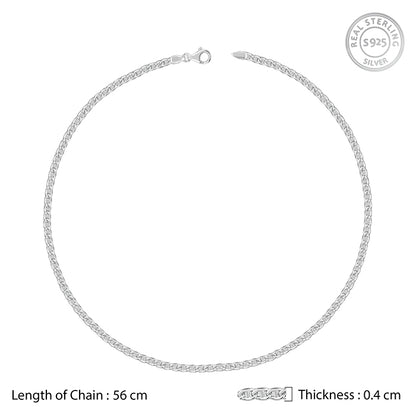 Silver Classic Curb Chain For Him