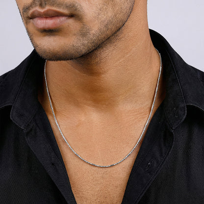 Silver Bar Anchor Chain For Him