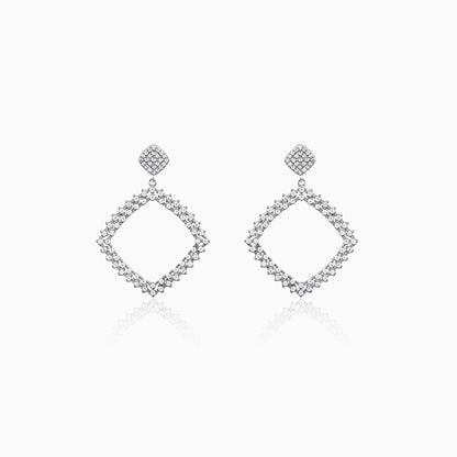 Silver Geometry Drop Earrings