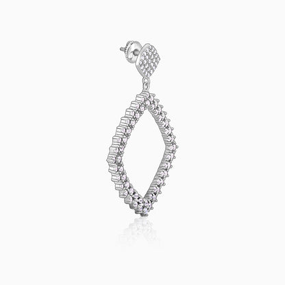 Silver Geometry Drop Earrings