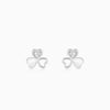 Silver Floral Hearts Earrings