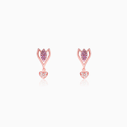 Rose Gold Blossoming Crocus Earrings