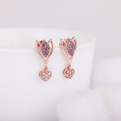 Rose Gold Blossoming Crocus Earrings