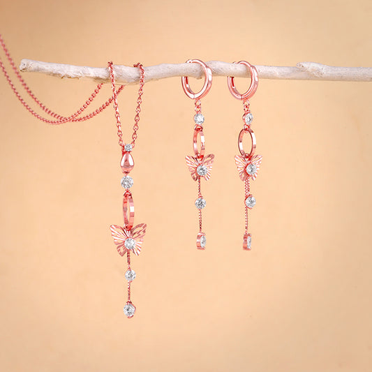 Rose Gold Charming Butterfly Set