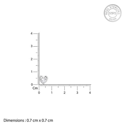 Silver Zircon Small Heart Studs
