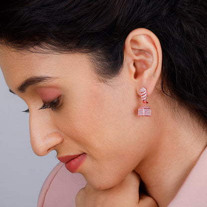Rose Gold Glittering Grace Jhumki