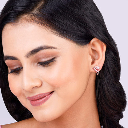 Rose Gold Blushing Glamour Loop Earrings