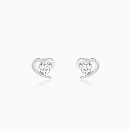 Silver Cute Heart Earrings