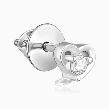 Silver Cute Heart Earrings