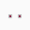 Silver Pink Quad Earrings