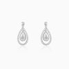 Silver Dual Teardrop Earrings