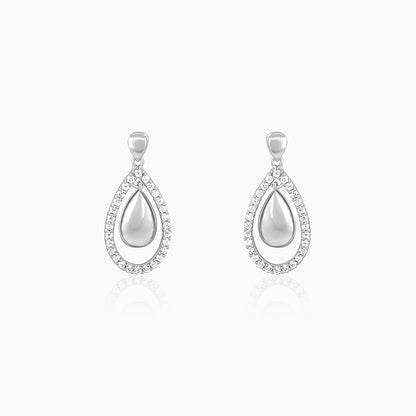 Silver Dual Teardrop Earrings