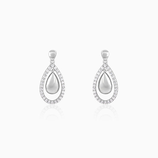 Silver Dual Teardrop Earrings